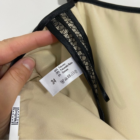 Wolford Black Nude Lace Snakeskin Design Slip Mini Skirt - Picture 7 of 7